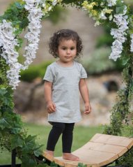 Girls’ T-shirt, short sleeve, grey melange