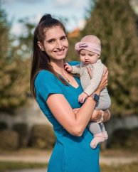 Kojící šaty s kapsami Tea, krátký rukáv, tmavý tyrkys