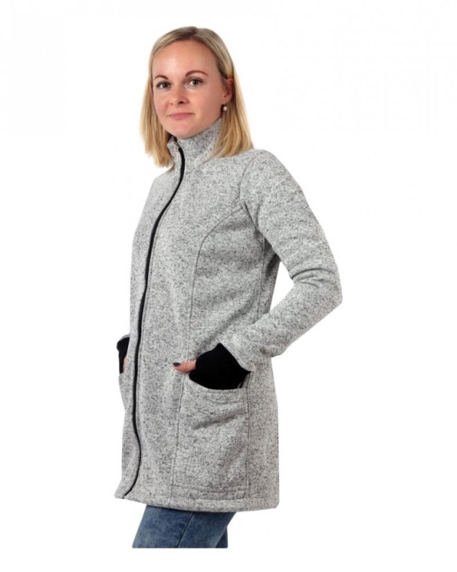 Babywearing sweater (front babywearing only) Elsa, grey melange - Size: XS