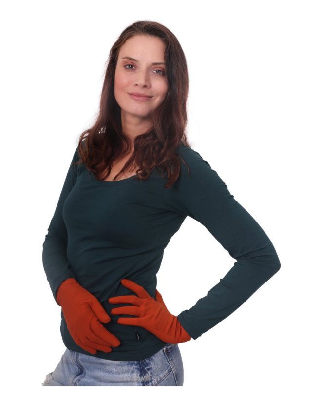 Damen-Baumwollhandschuhe für empfindliche Haut und Atopiker – zimtfarben