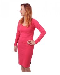 Breast-feeding dress Elena, long sleeves, salmon pink