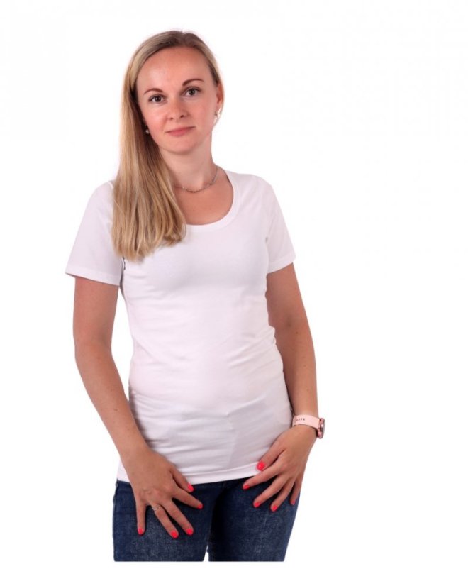 Dámské tričko Brigita, krátký rukáv, bílá - Velikost: M/L