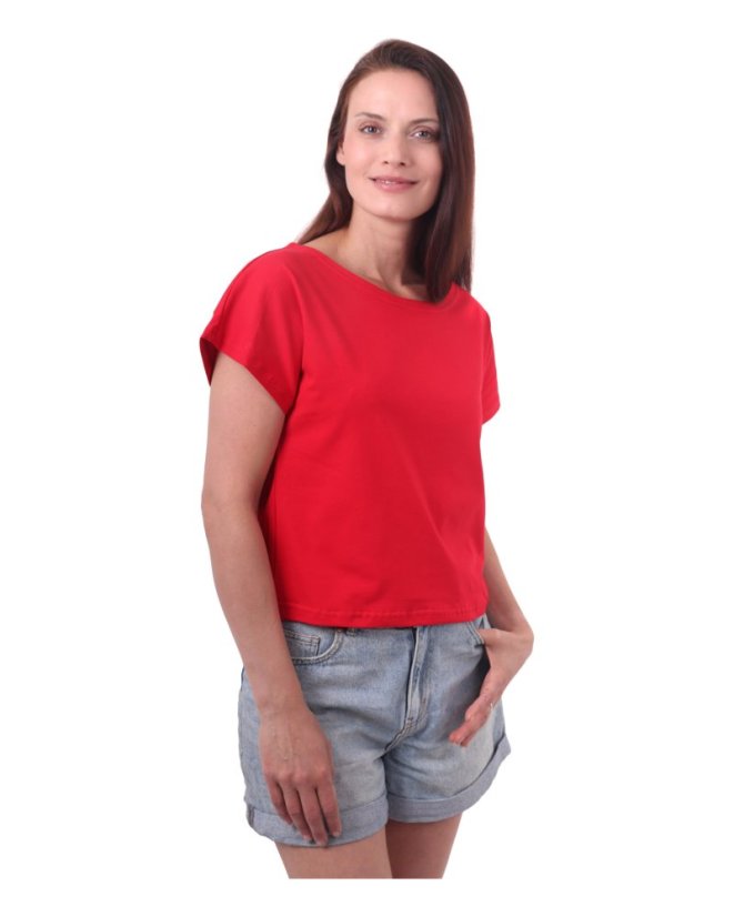 Crop top tričko Edita, červené - Velikost: S/M