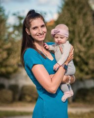 Kojící šaty s kapsami Tea, krátký rukáv, tmavý tyrkys