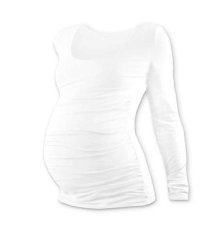 Tehotenské tričko Johanka, dlhý rukáv, biele