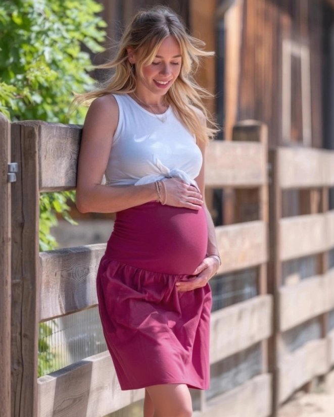 Těhotenská sukně balonová Sabina, cyklámen