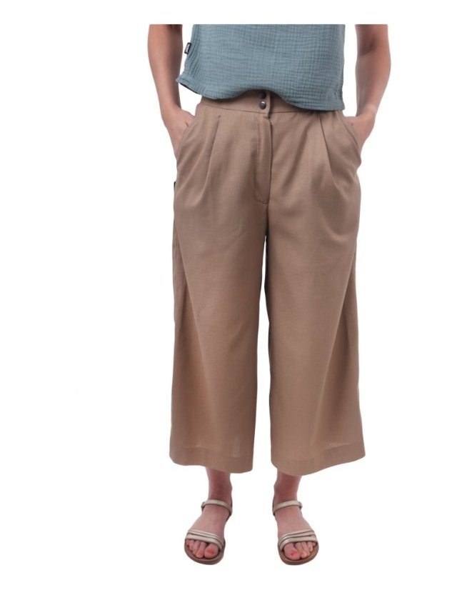 Cullotes Damen-Leinenhose, Sand