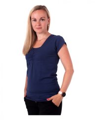 Klaudia Still-T-Shirt, farbiger Einsatz, kurzarm, dunkelblau ( Jeans )