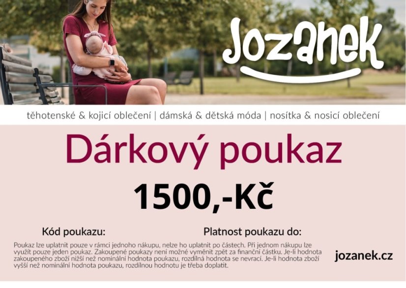Dárkový poukaz Jožánek® v hodnotě 1500,-Kč