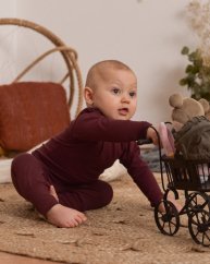 Dětské body s dlouhým rukávem, bordo