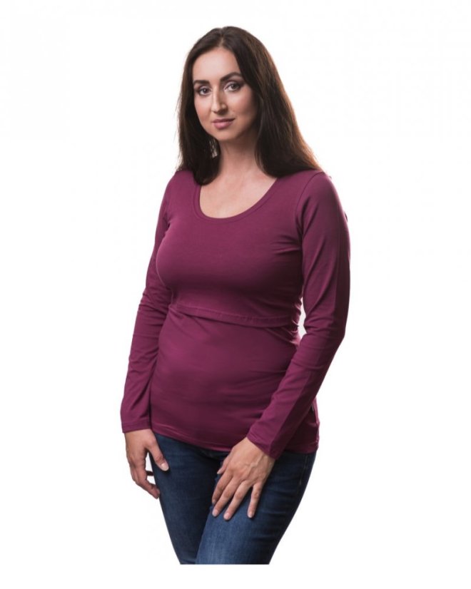 Nursing T-shirt Catherine, long sleeves – cyclamen - Size: L/XL