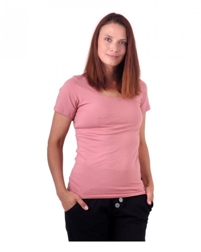Dámské tričko Brigita, krátký rukáv, starorůžová - Velikost: L/XL