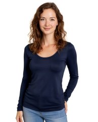 Dámské tričko Brigita, dlouhý rukáv, tmavě modrá