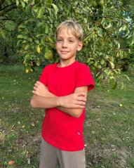 Bavlnené detské tričko, krátky rukáv, červené