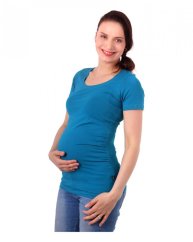 Maternity T-shirt Johanka, short sleeves, dark turquoise