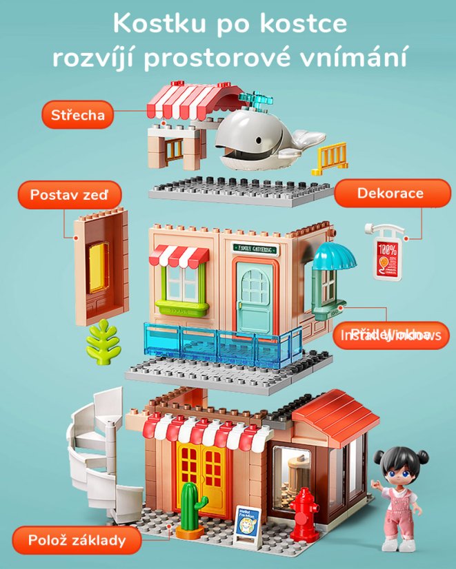 Stavebnice rodinný dům, 141 dílků, pro děti od 3 let