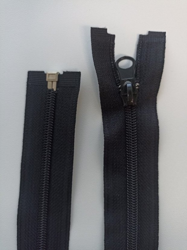 Zip spirálový 6mm, černý, RŮZNÉ DÉLKY