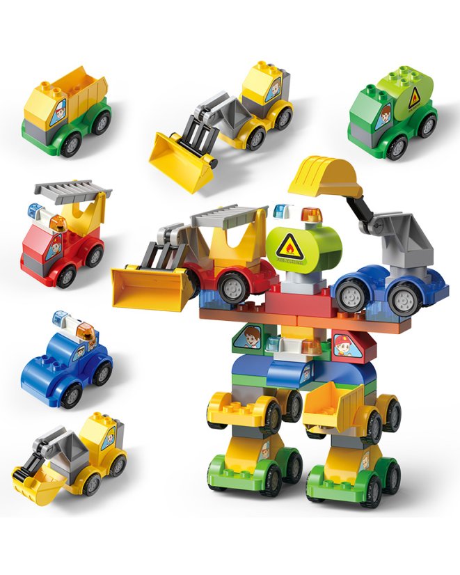 Large building blocks robot from cars 6-in-1, 57 pieces, age 3+