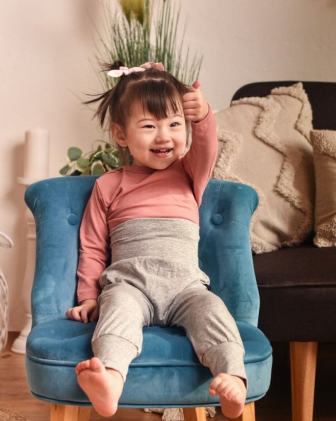 Baggy pants for kids, grey melange - Size: 62