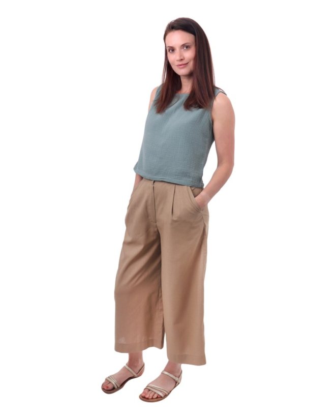 Cullotes Damen-Leinenhose, Sand