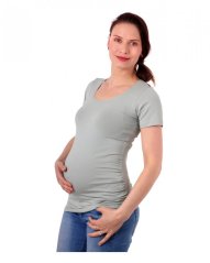 Těhotenské tričko Johanka, krátký rukáv, olivově zelené