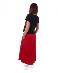 Dlhá sukňa s vreckami, červená
