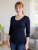 Nursing T-shirt Catherine, 3/4 sleeves, dark blue