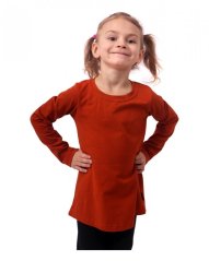 Girls’ T-shirt, long sleeve, cinnamon