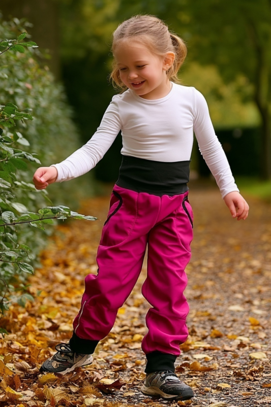 Kids softshell trousers (autumn/winter), fuchsia