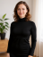 Breast-feeding roll-colar T-shirt Katerina, BLACK