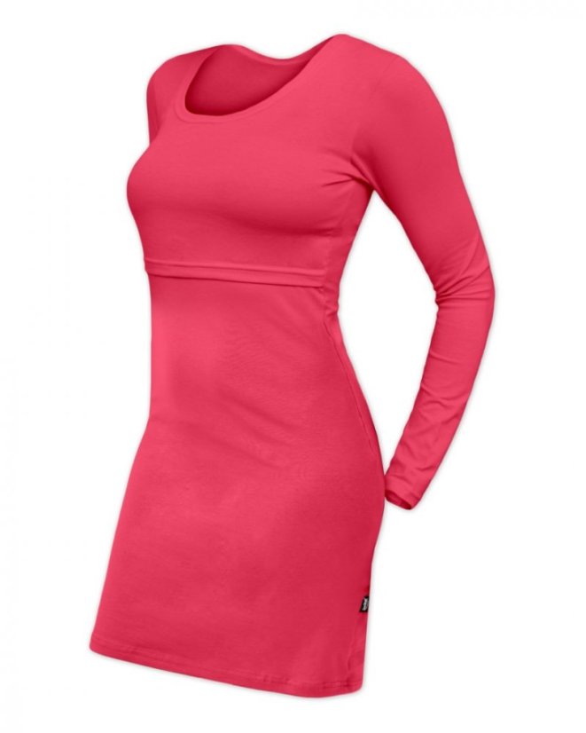 Breast-feeding dress Elena, long sleeves, salmon pink - Size: XS/S
