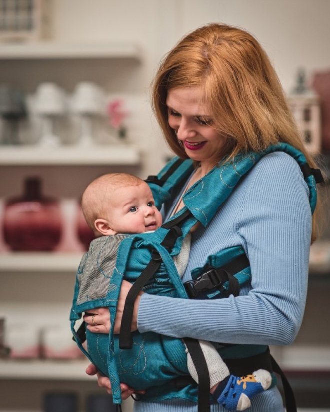 Ergonomische Babytrage für Neugeborene – türkis