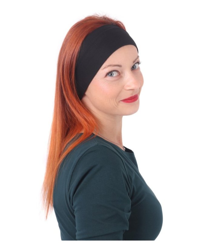 Dámska športová funkčná čelenka z rýchloschnúceho materiálu MilkSilk, čierna
