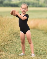 Kids’ girls´ ballet/gymnastic/dance cotton leotard, BLACK