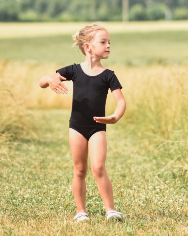 Balletttrikot für Mädchen, schwarz, Gr. 134 - Größe: 98