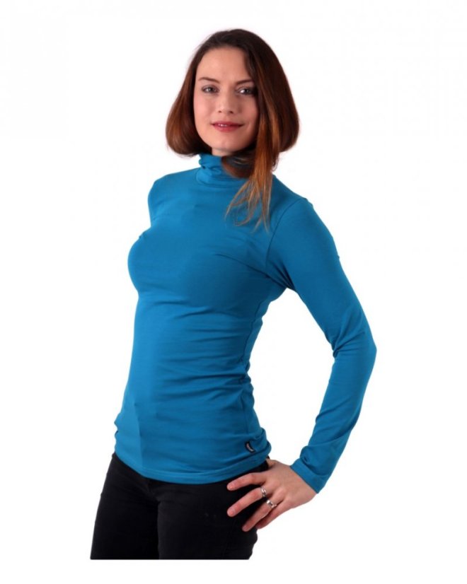 Damen Rollkragenshirt Alena, dunkeltürkis - Größe: M/L
