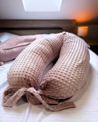 Nursing pillow MINKY, large, powder pink