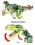 Stavebnice dinosaurus Velociraptor (41 cm dlouhý) s pohyblivými prvky, 533 dílků