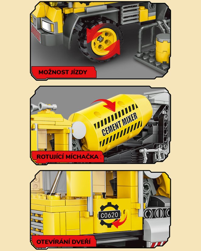 Building Set Construction Machines 2-in-1 – Cement Mixer or Dump Truck | 397 pcs