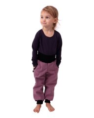 Dětské softshellové kalhoty s fleecem – růžové