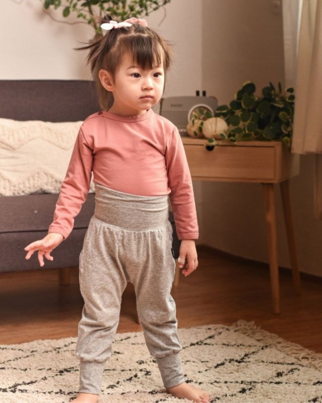 Baggy pants for kids, grey melange