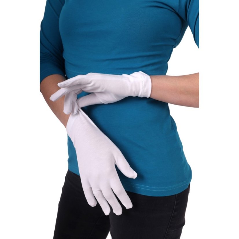 Women’s cotton gloves for sensitive skin and atopic eczema – white