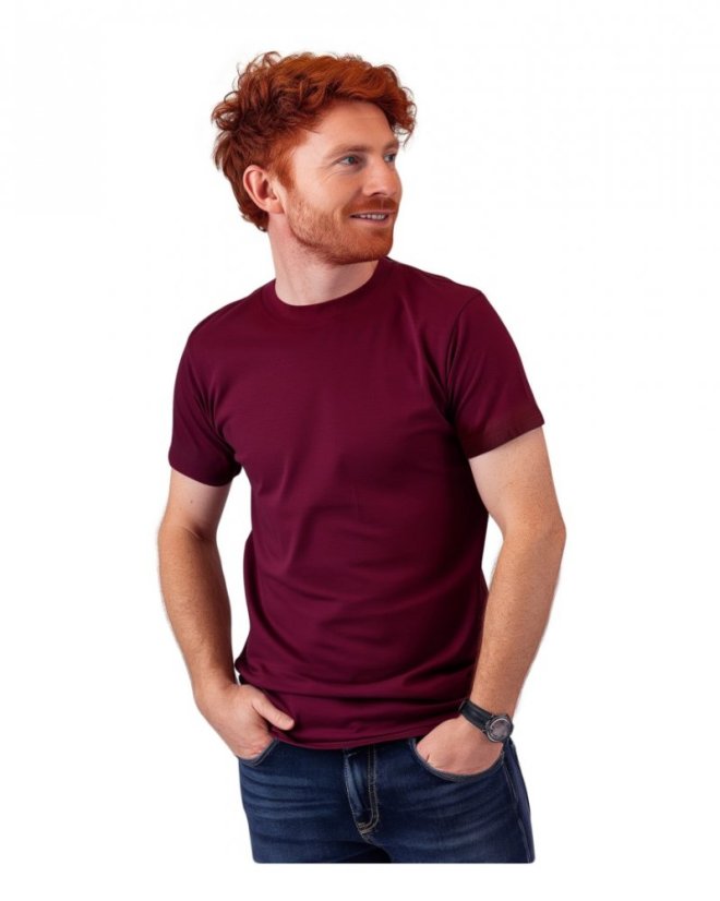 Herren T-shirt Marek, kurze Ärmel, Zyklamen - Größe: L