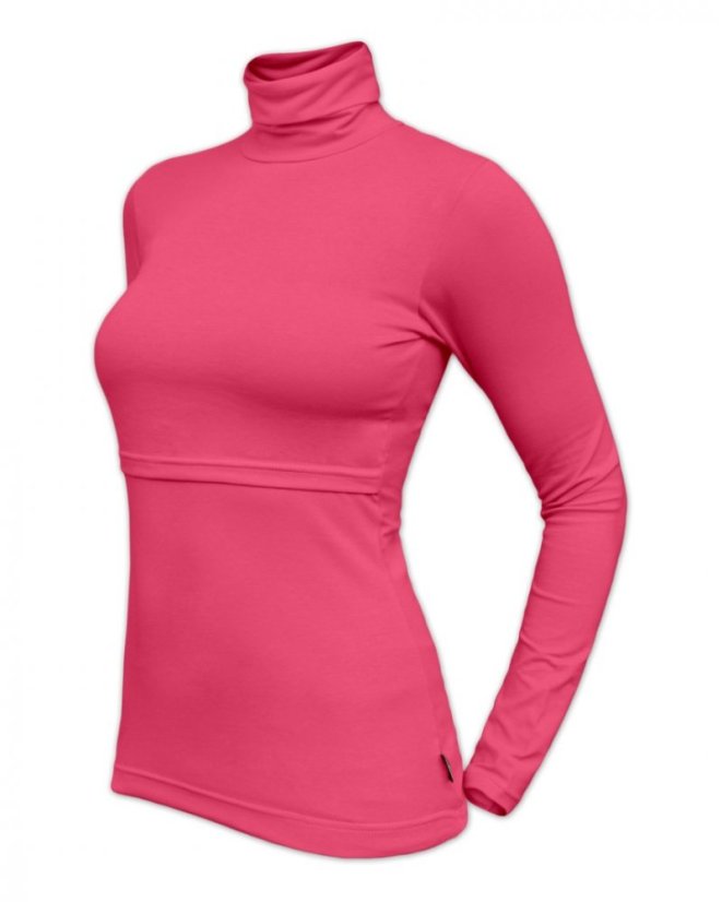 Breast-feeding roll-colar T-shirt Katerina, SALMON PINK - Size: XS/S