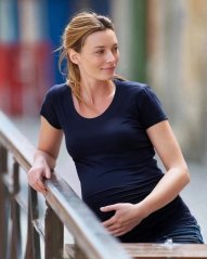 Umstandsshirt Johanka, kurze Ärmel, dunkelblau