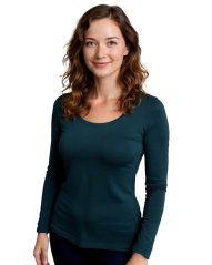 Women’s T-shirt Brigita, long sleeves, bottle green