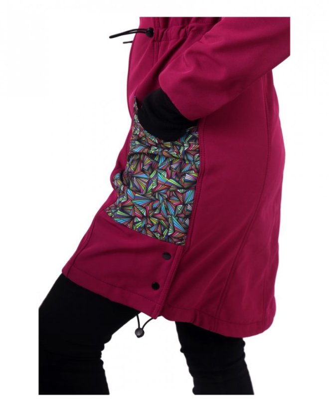 Softshell Tragejacke Alva, fuchsia mit Dreiecken