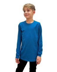 Dětské tričko, dlouhý rukáv, tmavý tyrkys