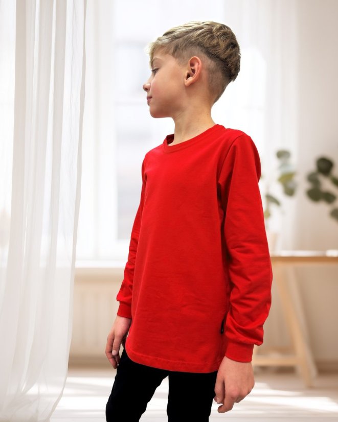 Dětské tričko, dlouhý rukáv, červené