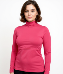 Breast-feeding roll-colar T-shirt Katerina, SALMON PINK